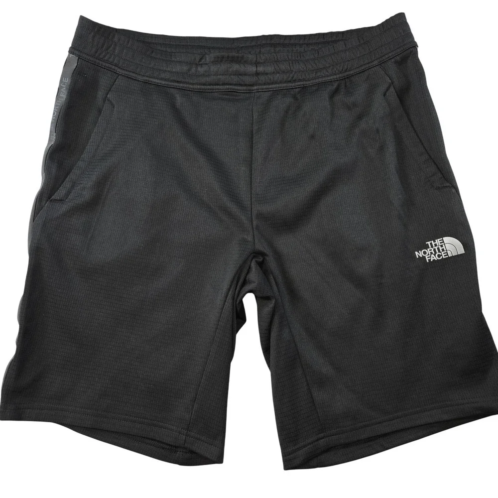 The North Face Shorts Mens‎ L Black Fleece Polyester Elastic Waist 10in